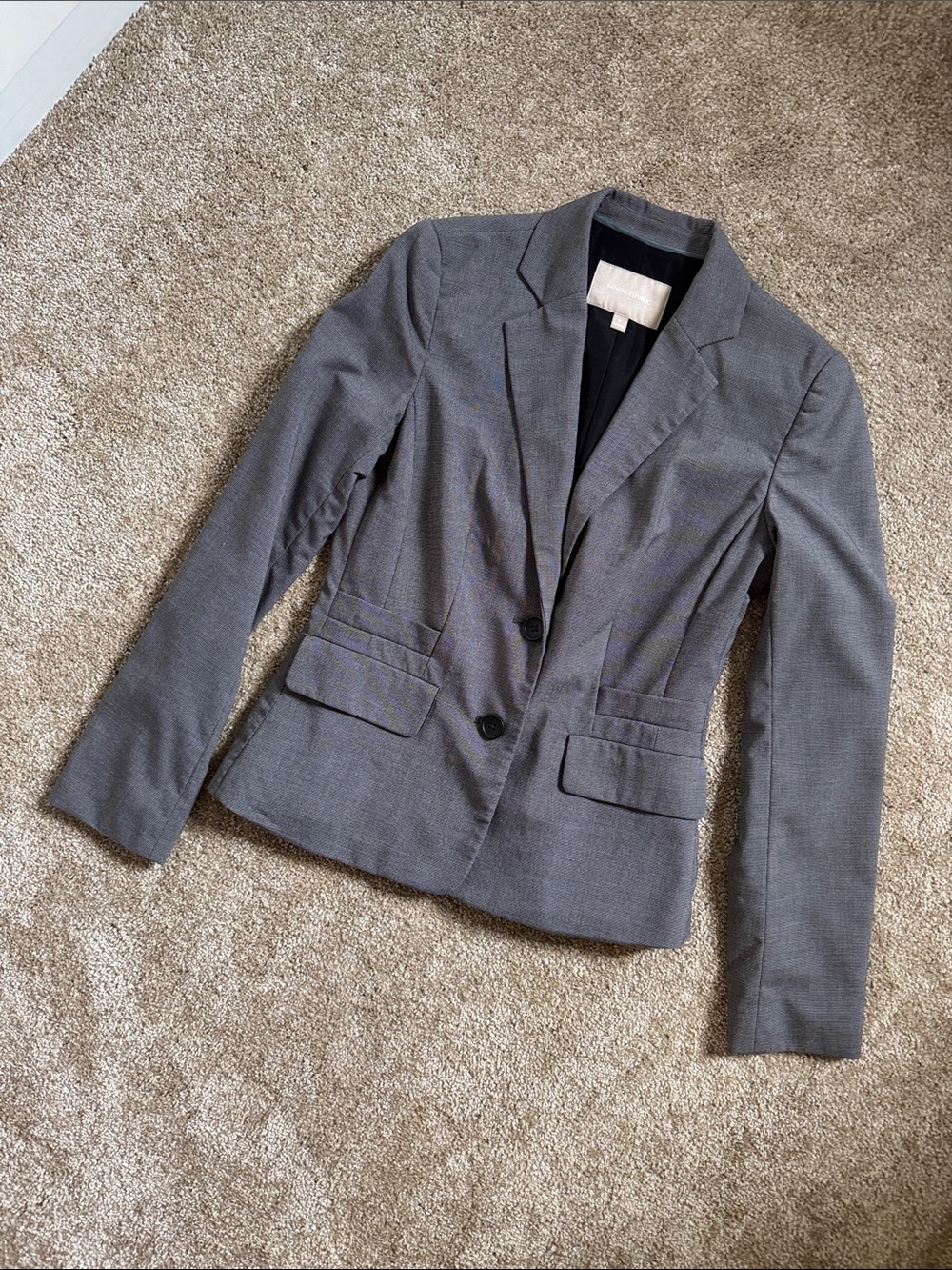 Banana Republic Gray Tailored Blazer - Single-Breasted Women's Jacket